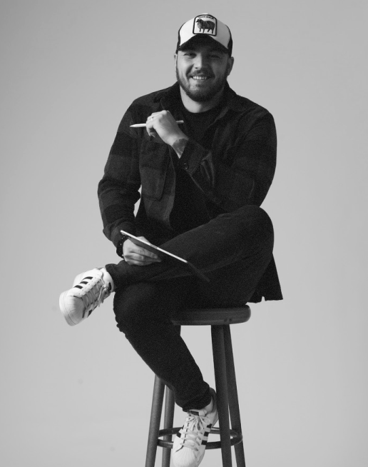 Designer Stefan with his tablet